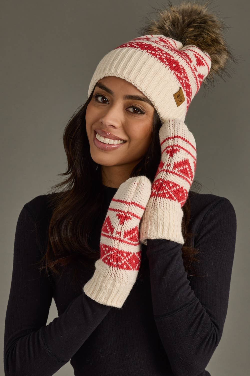 Patterned Pom Hat