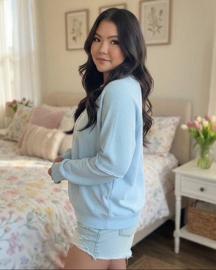 Waffle Ash Wash Top