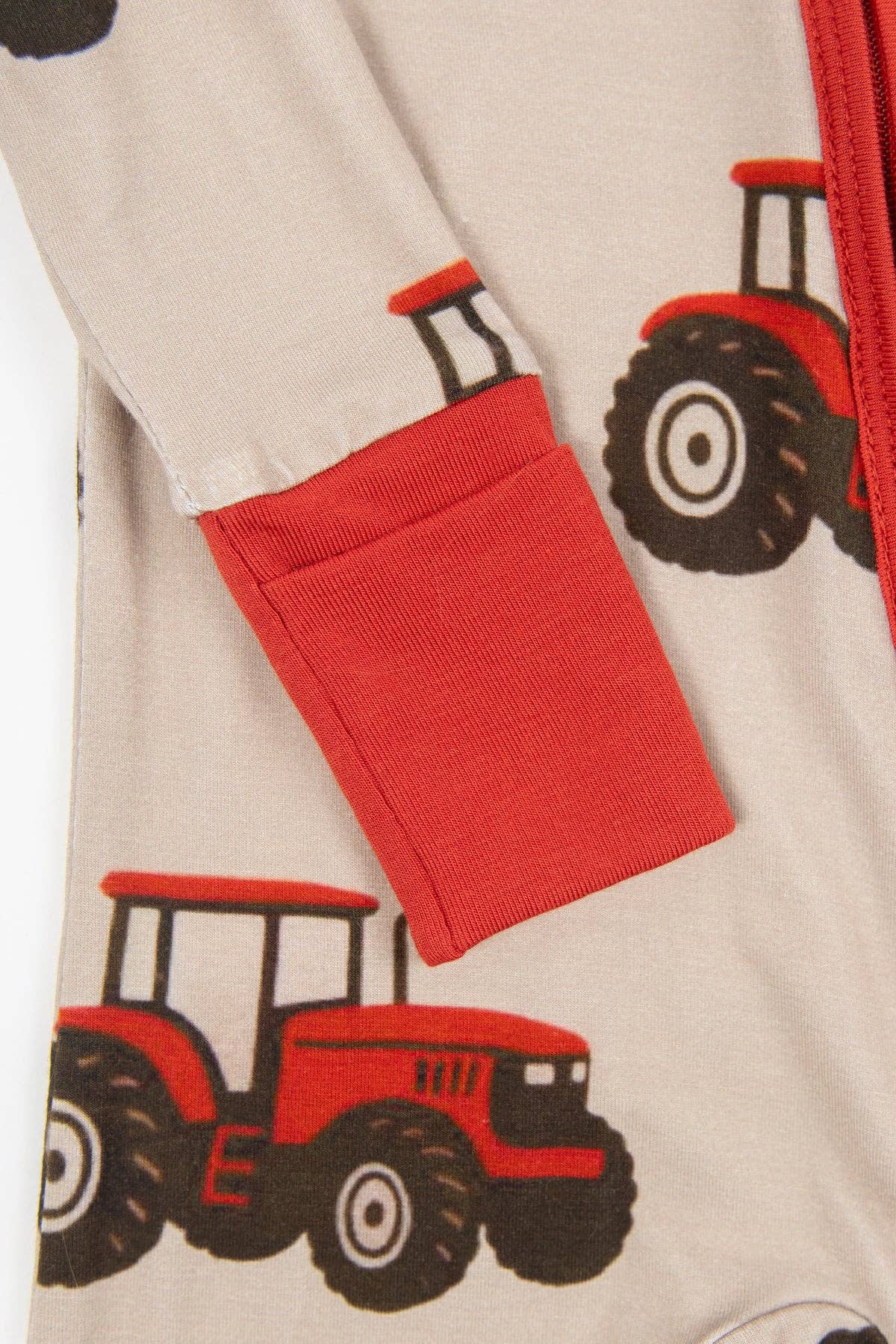 Classic Red Tractor Baby Bamboo Zippy: 6-12 Month