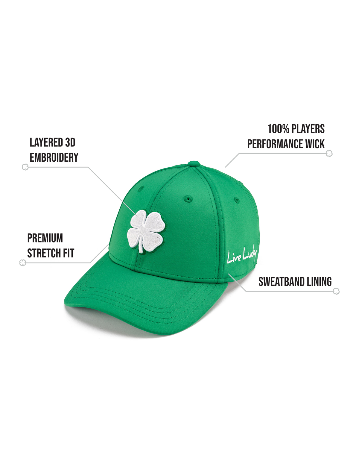 Premium Clover 58 Green Fitted Performance Hat