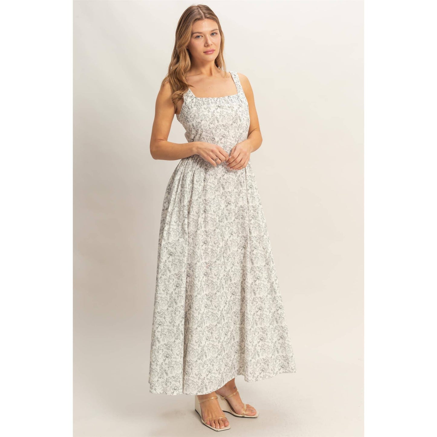 Floral Print Empire Waist Dress