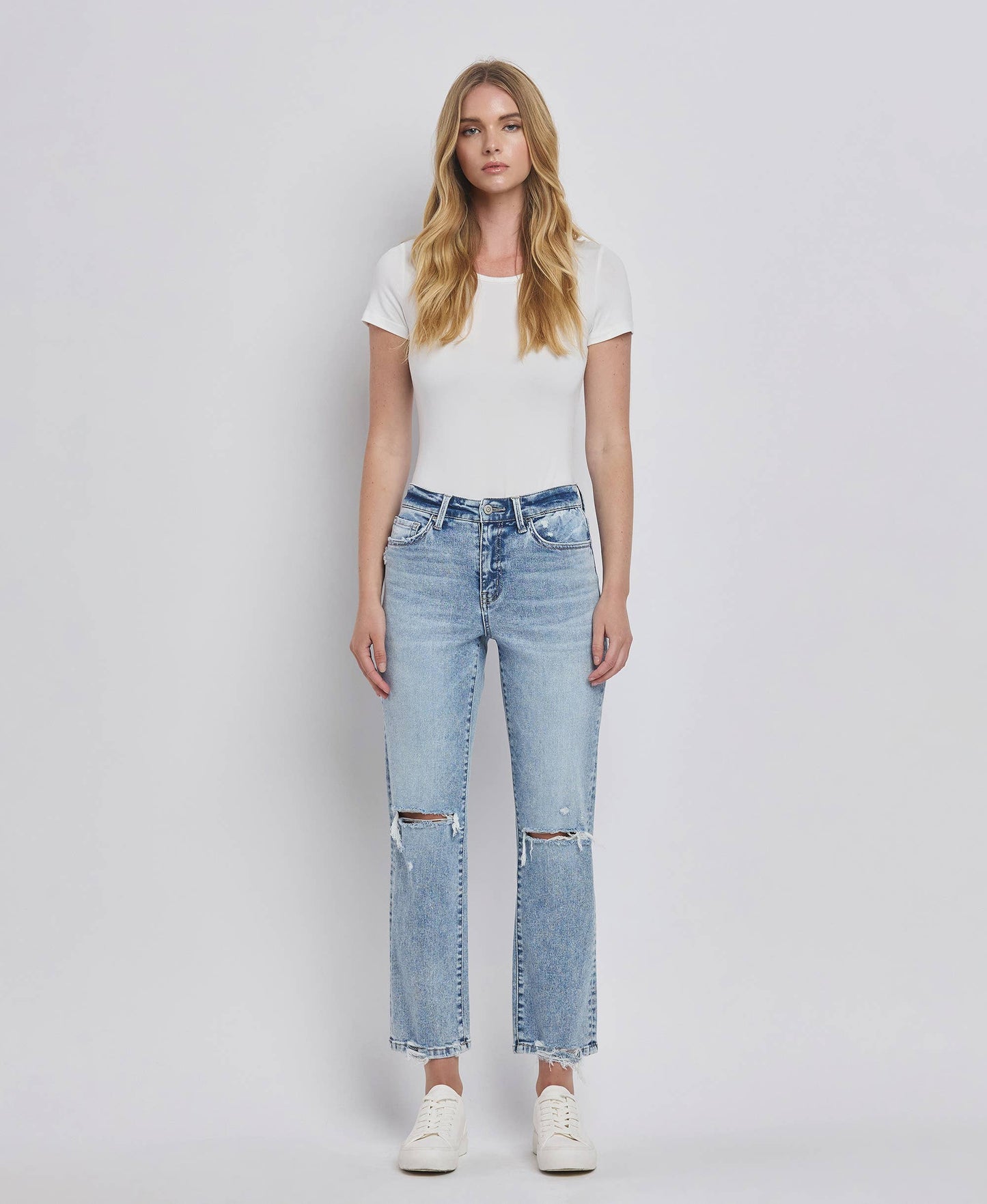 Flying Monkey HIGH RISE DISTRESSED STRAIGHT JEANS