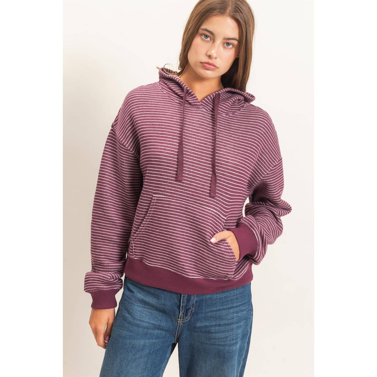 Striped French Terry Hoodie