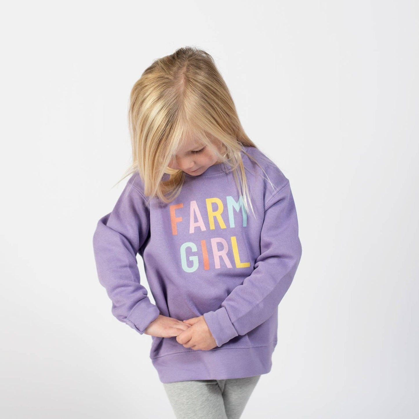 Western Purple ‘Farm Girl’ Graphic Crewneck - Toddler: 4T