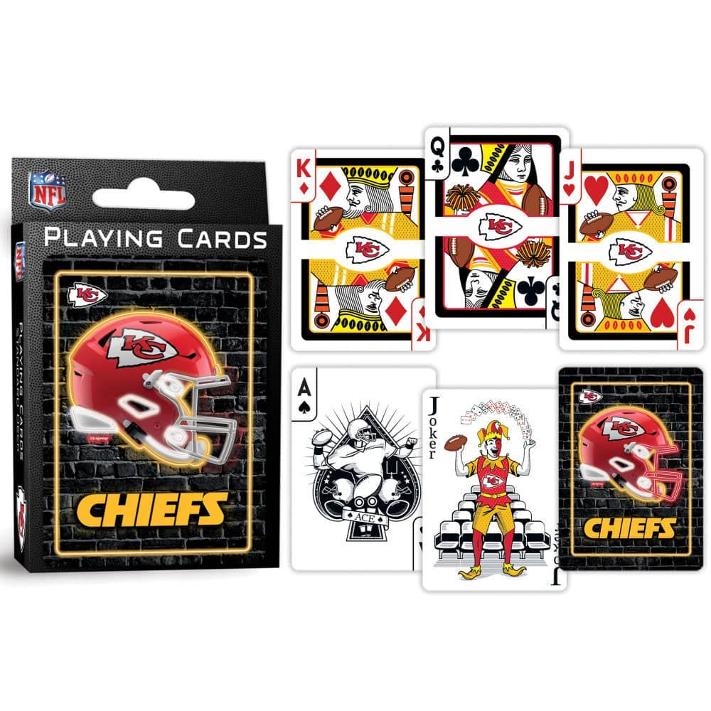 Kansas City Chiefs Neon-Styled Playing Cards - 54 Card Deck