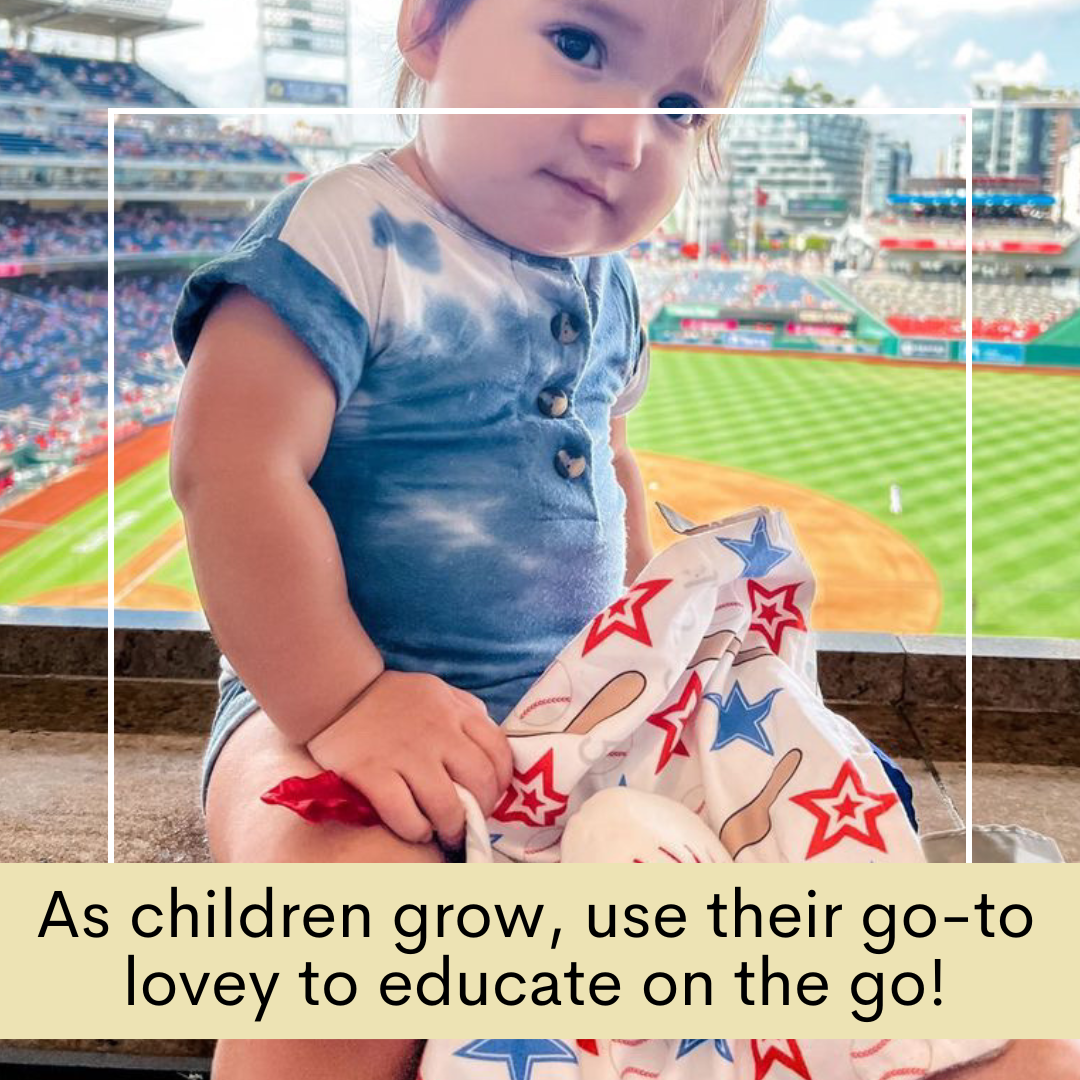 Baseball Baby Learning Lovey Tag Stroller Toy 10" x 10"