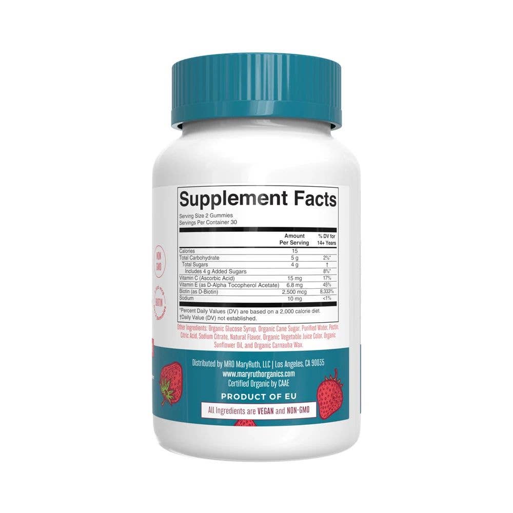 Organic Hair Skin & Nails Gummy Vitamin & Biotin Supplement