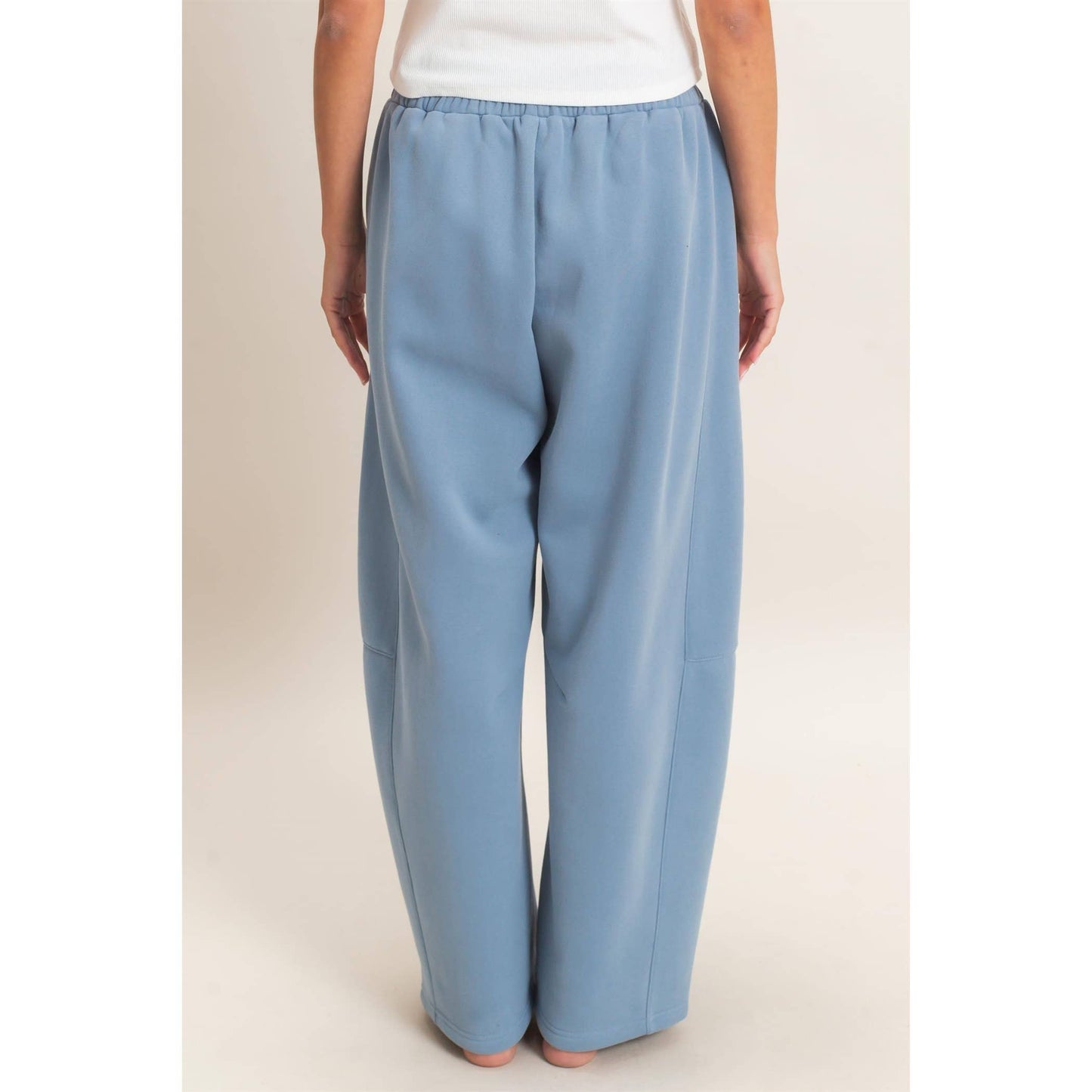 Drawstring Waist Barrel Sweatpants: BLACK / S-M-L(2-2-2)