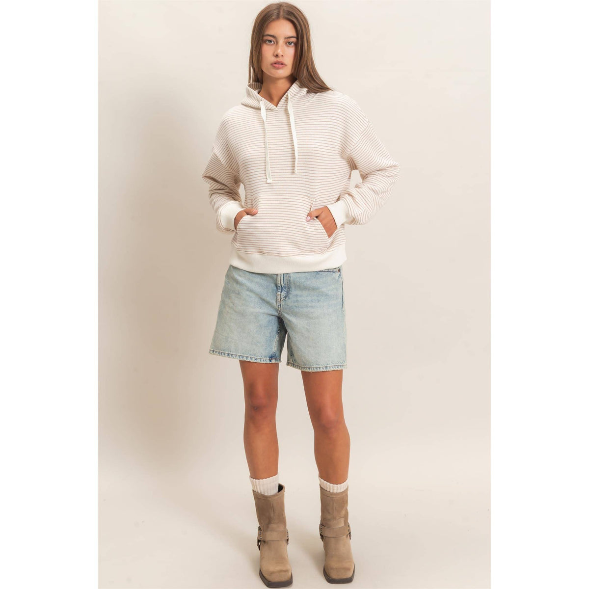 Striped French Terry Hoodie