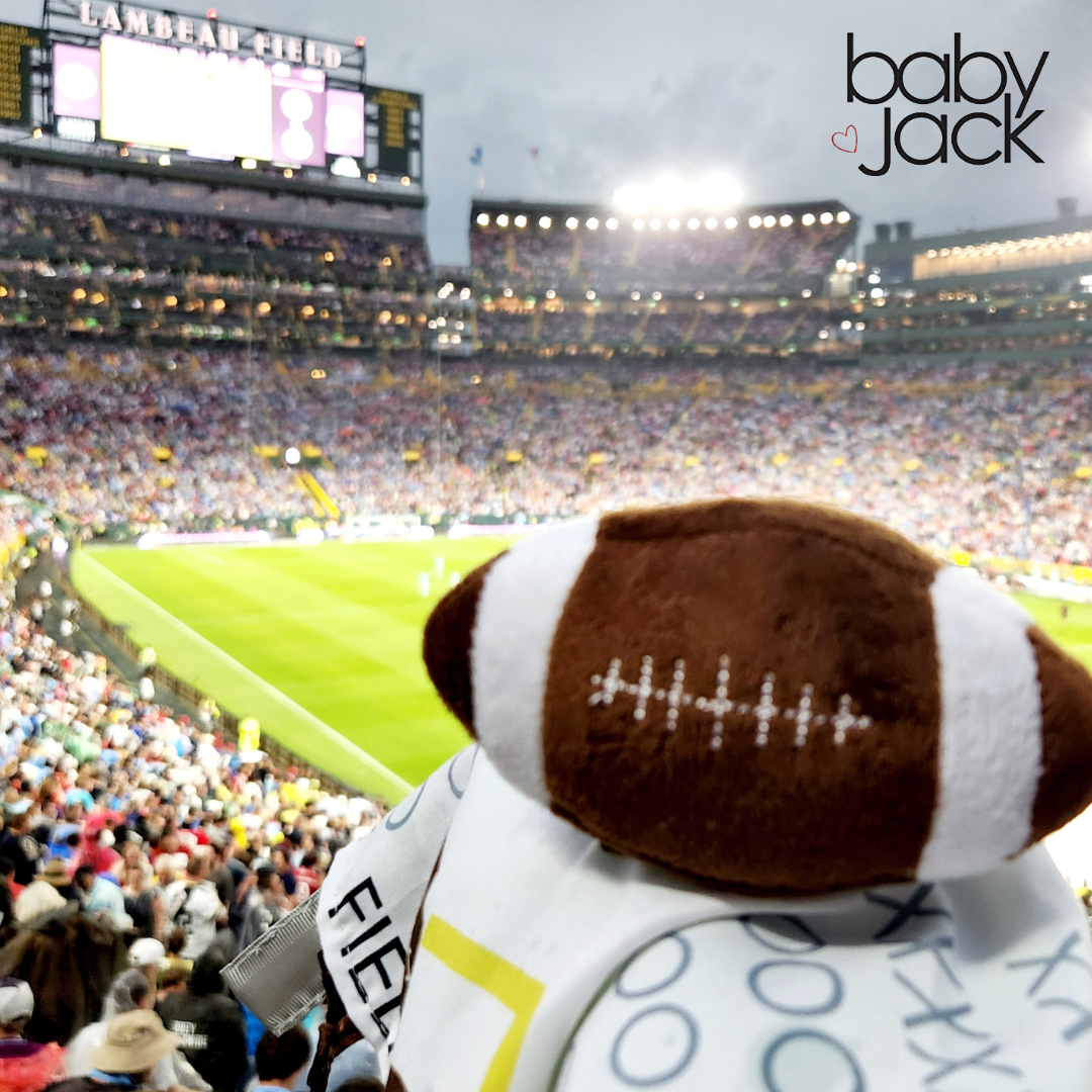 Football Baby Learning Lovey Tag Stroller Toy 10" x 10"