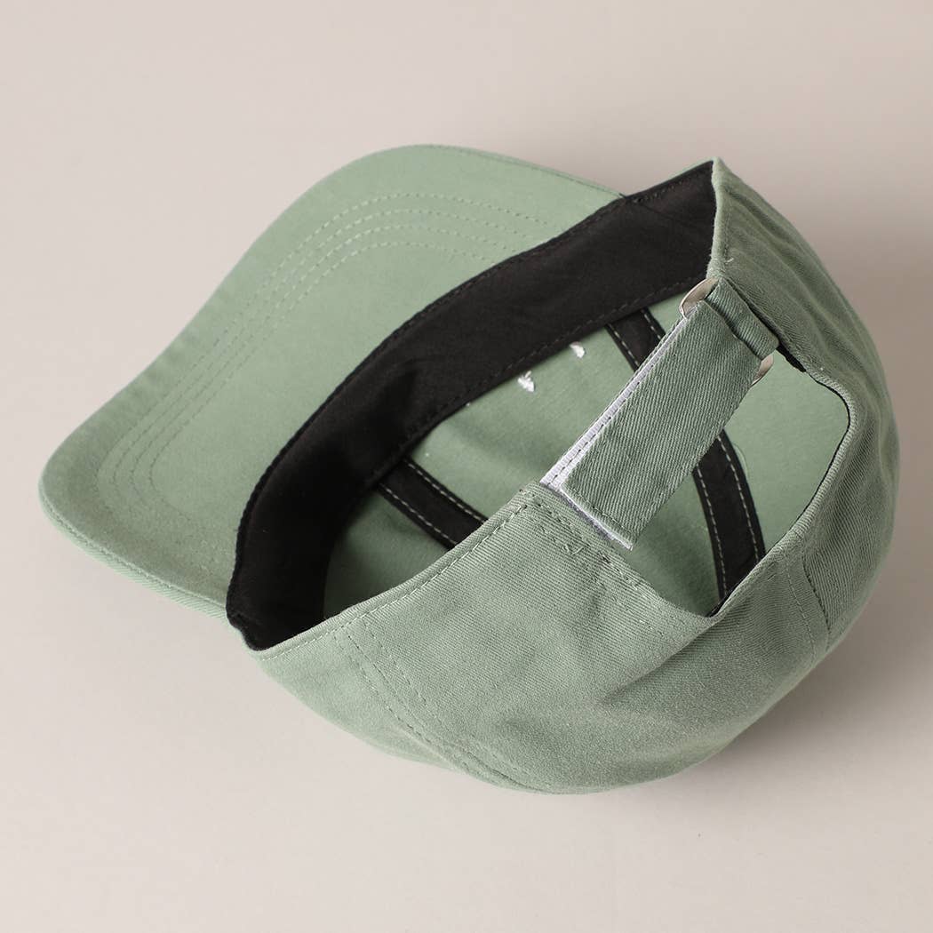 Kids Mini Embroidered Letters Baseball Cap: SAGE / ONE SIZE