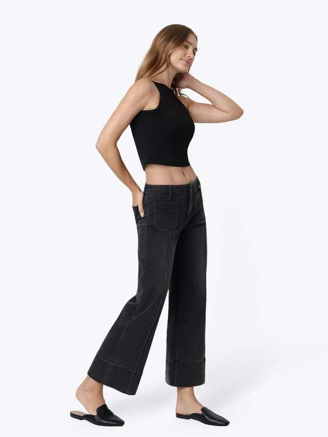 High Rise Black Pintuck