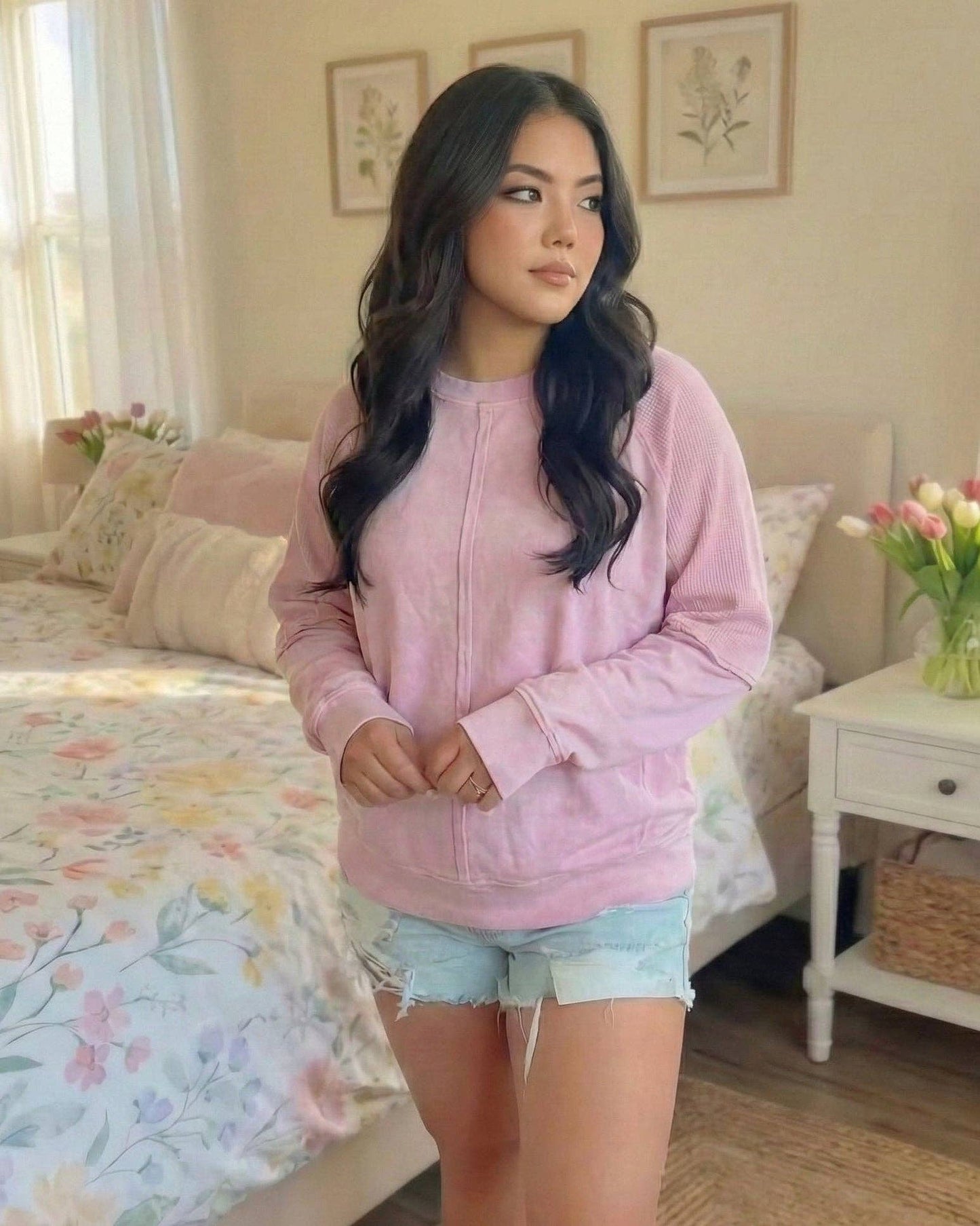 Waffle Ash Wash Top