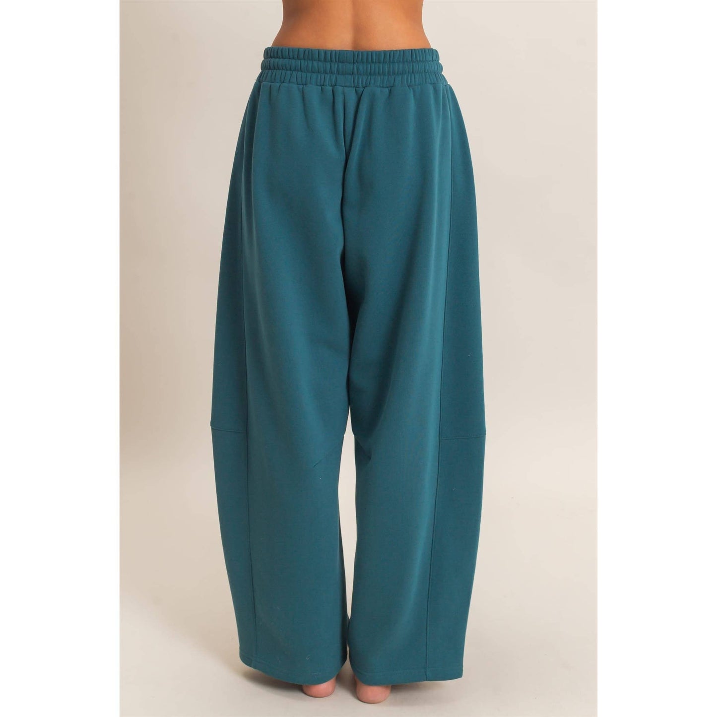 Drawstring Waist Barrel Sweatpants: BLACK / S-M-L(2-2-2)