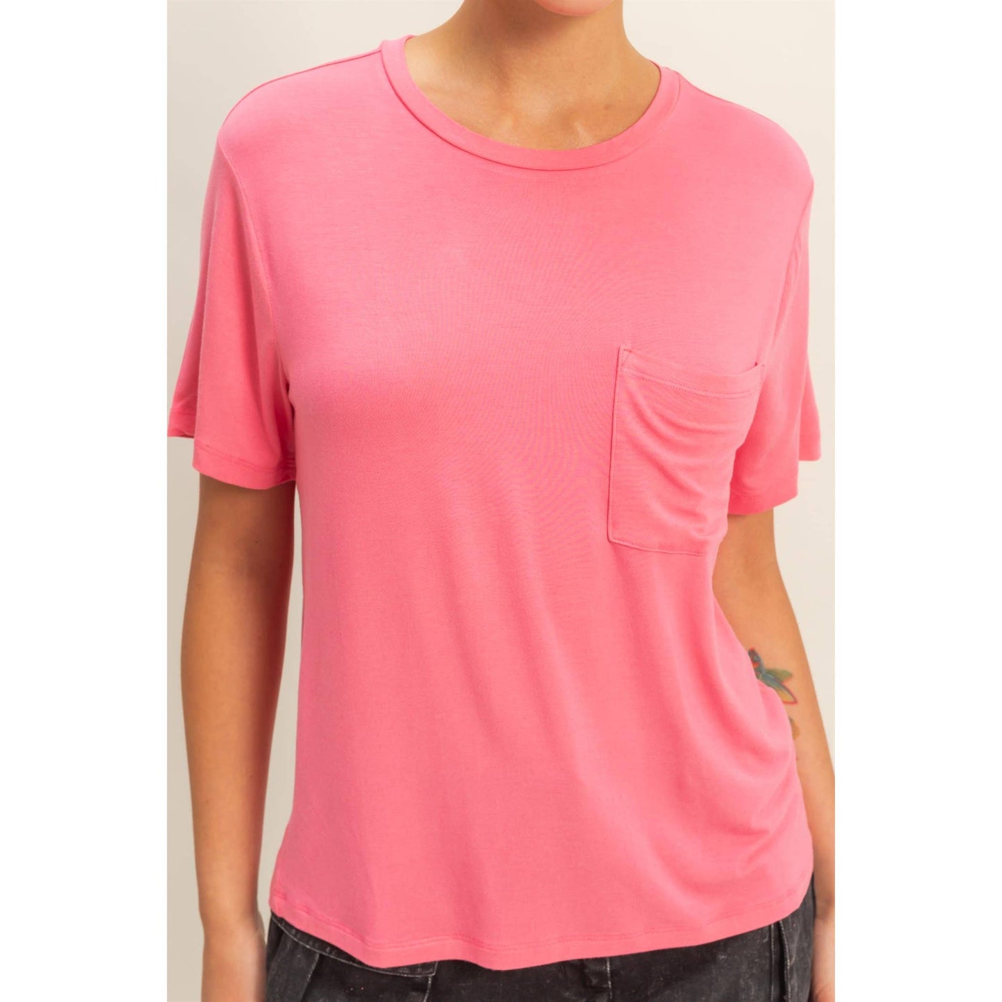 Classic Crew Neck Pocket