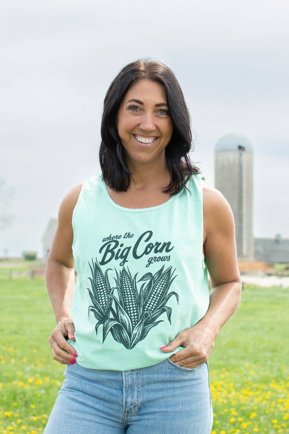 Western 'Where the Big Corn Grows' Graphic Tank Top