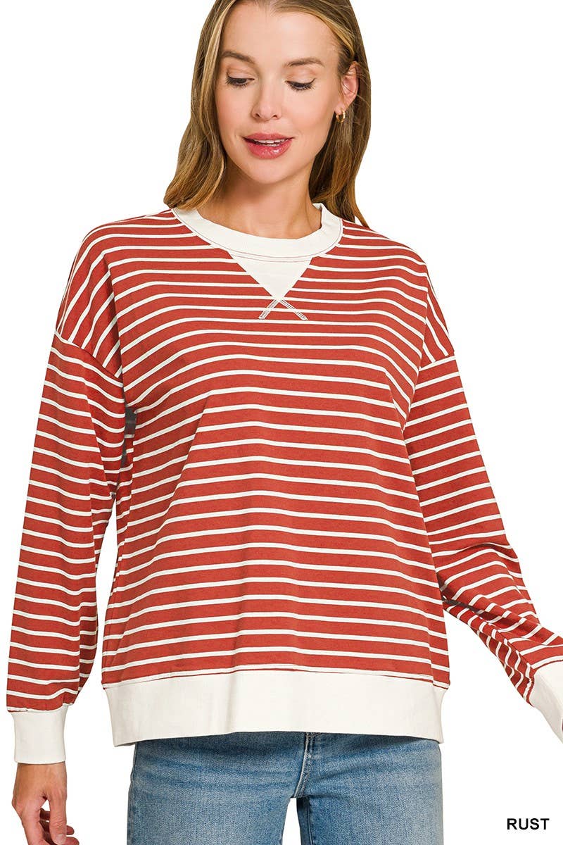 Striped Pullover: CANDY PINK / 2-2-2(S-M-L)
