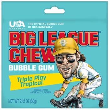 Big League Chew Triple Play Tropical Gum, 12ct Pouches