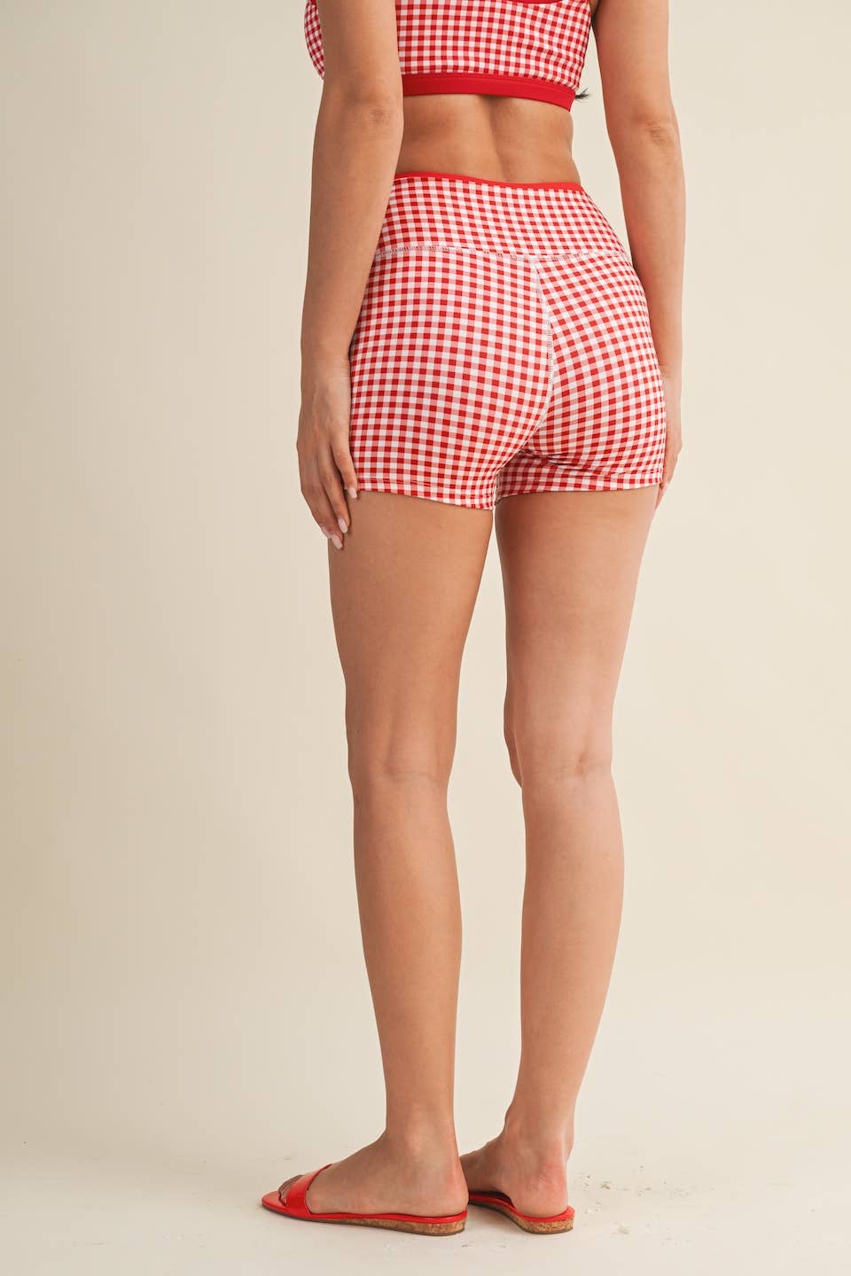 Biker Shorts: Red Gingham
