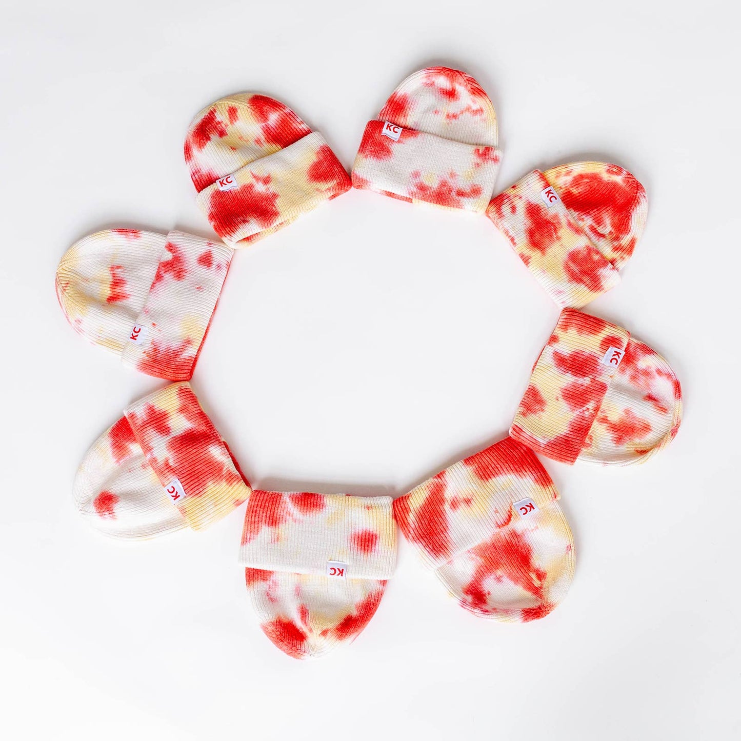 KC Watercolor Beanie - Red & Yellow