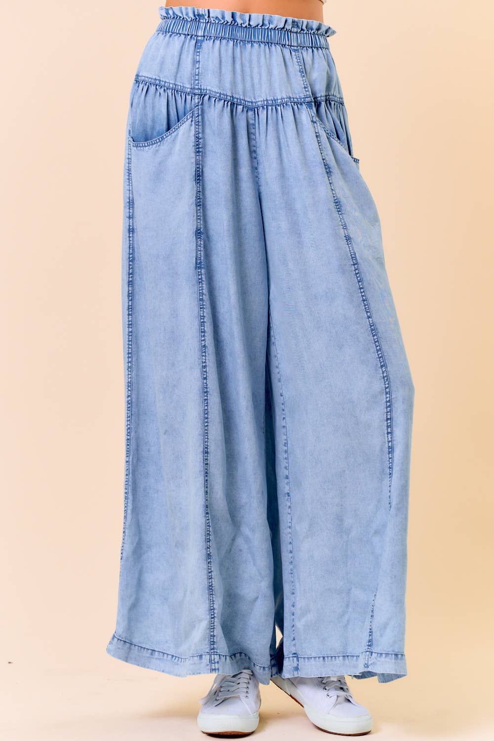 Tencel Denim Wide Leg Pants