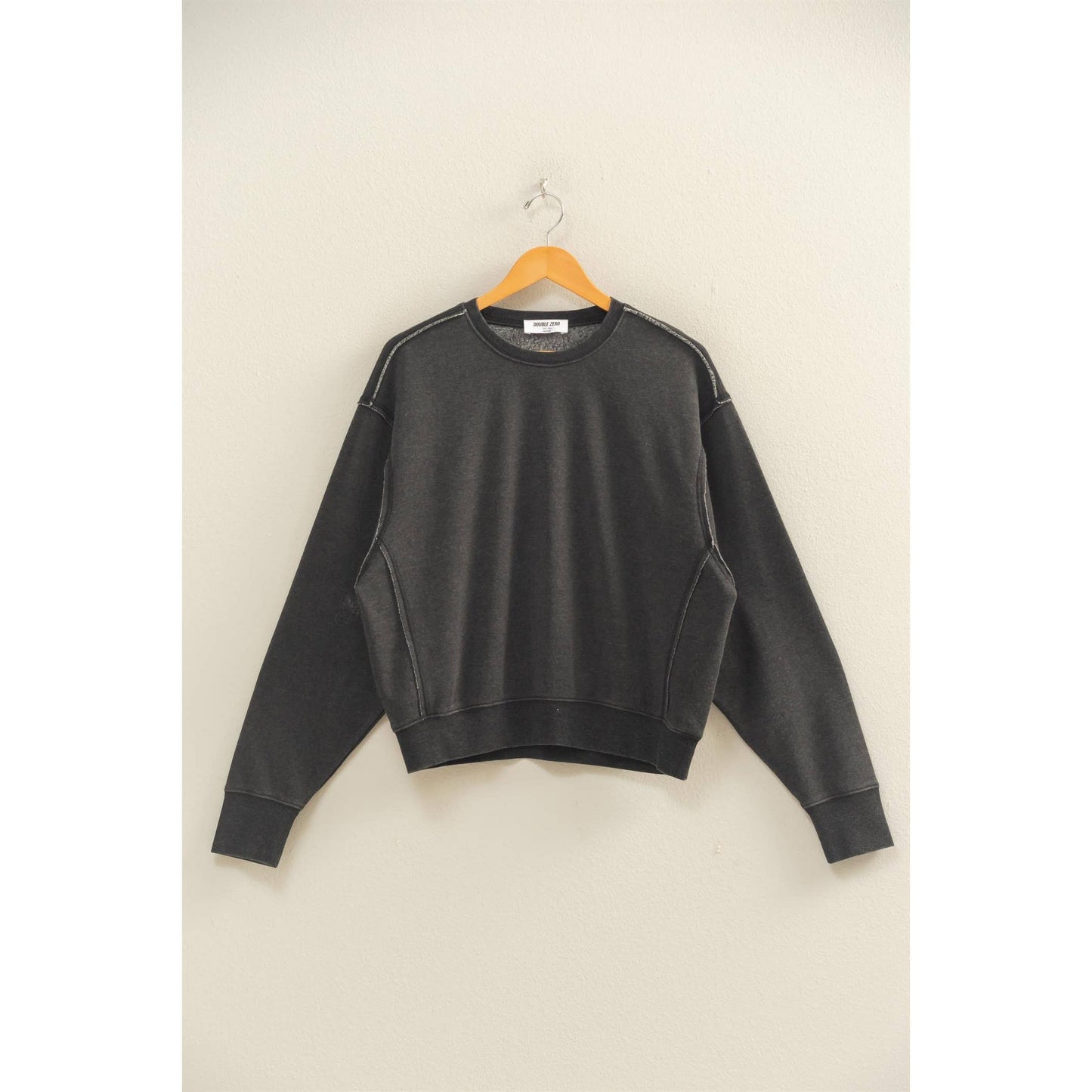 Raw Edge Sweatshirt: BLACK