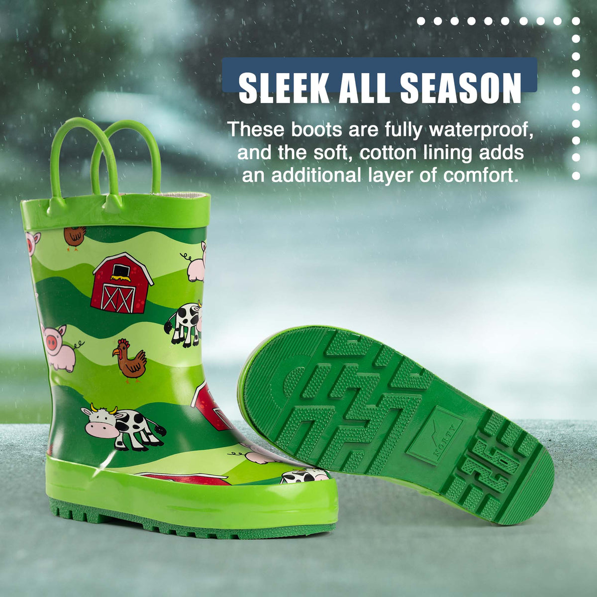 Norty Waterproof Rain Boots for Toddlers and Kids: 9 Toddler