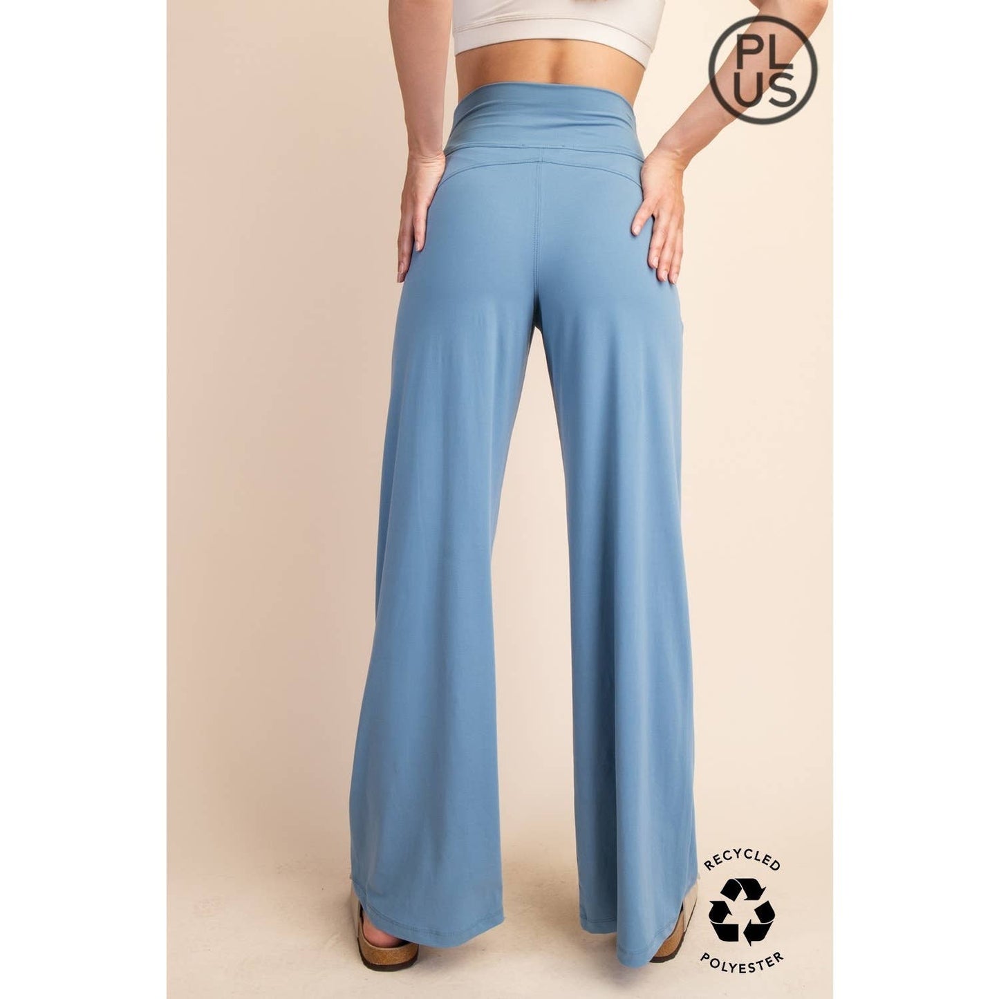 PLUS SIZE BUTTER V WAIST WIDE PANT