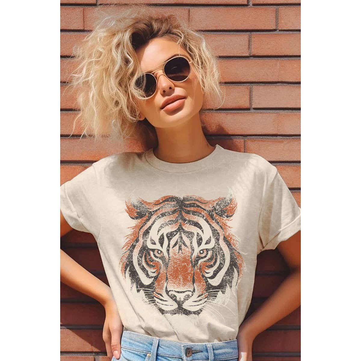 TIGER BIG FACE MINERAL GRAPHIC TEE
