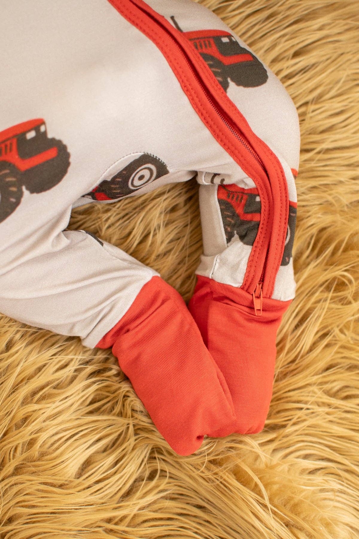 Classic Red Tractor Baby Bamboo Zippy: 6-12 Month