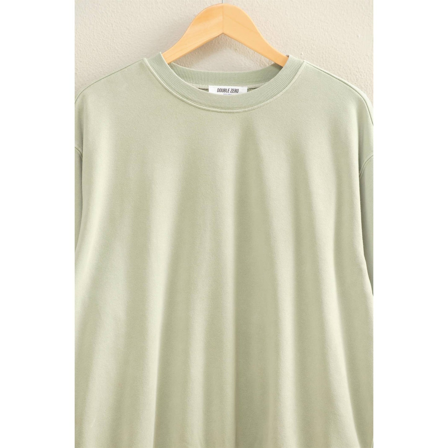 Oversized Mineral Washed Sweatshirt: CREAM / S-M-L(2-2-2)