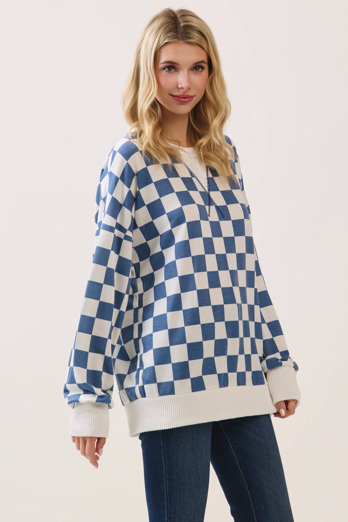 Checkered Drop Shoulder