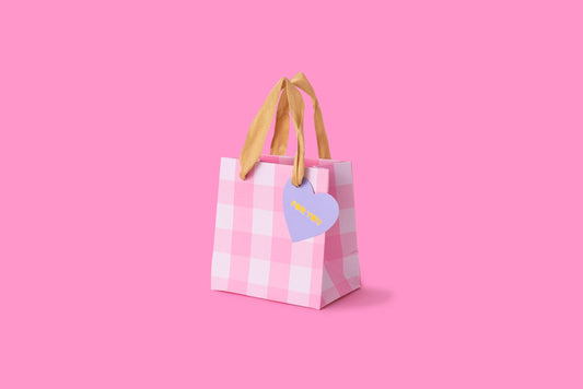 Pink Gingham Gift Bag