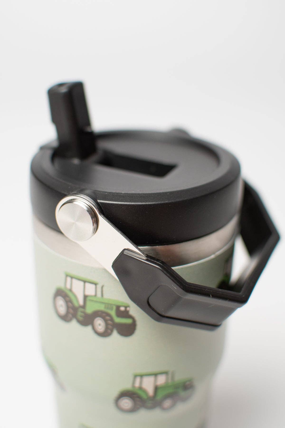 Classic Green Tractor 20oz Kids Bucket Handle Tumbler