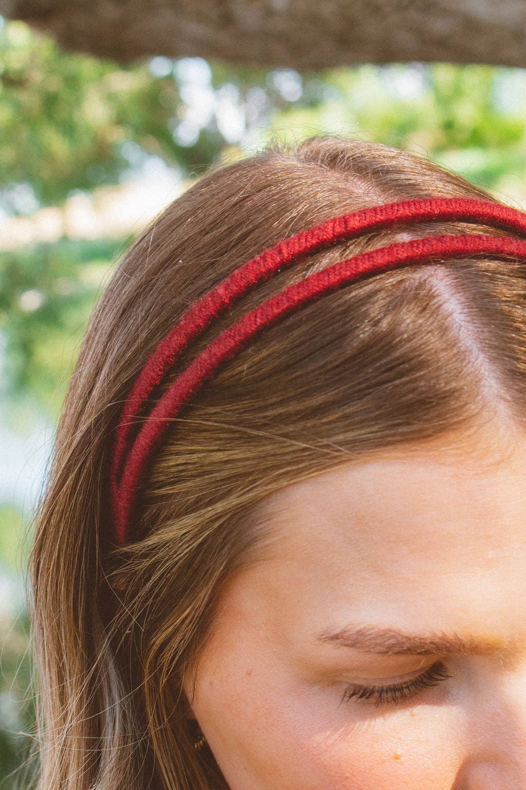 Thread Wrapped Double Headband: Red