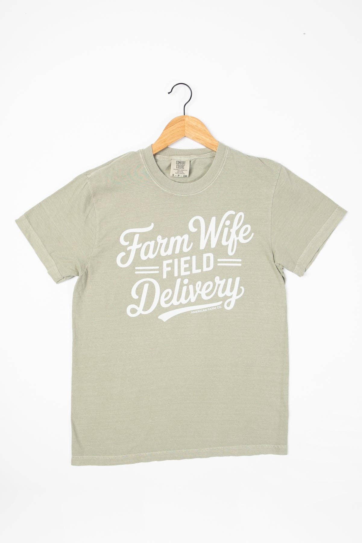 Western 'Farm Wife Field Delivery' Sage Women's Graphic Tee: 2XL