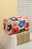 Flower Corduroy Cosmetic Bag