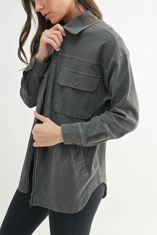 Oversized Cotton Blend Shacket
