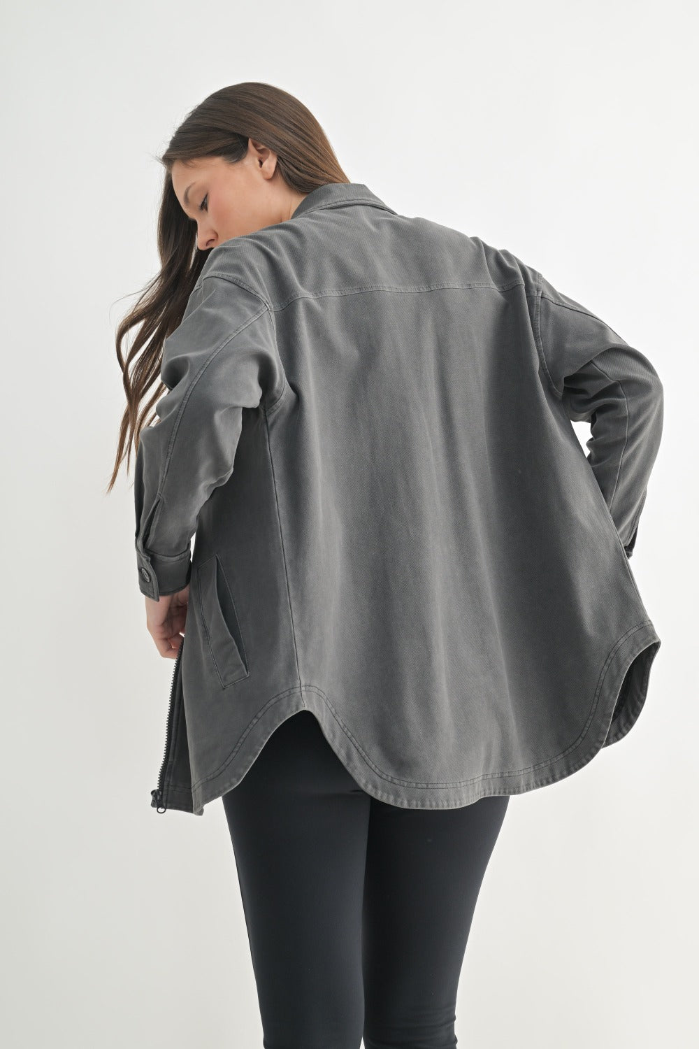 Oversized Cotton Blend Shacket