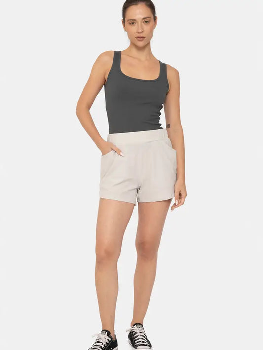 Grey Athleisure Shorts