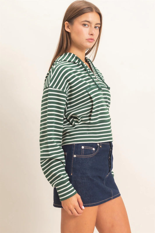 Striped Zip-Up Hoodie