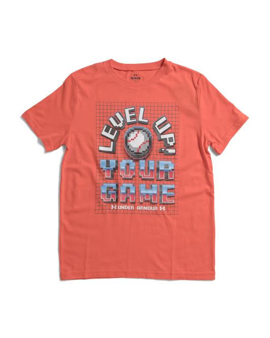 UNDER ARMOUR Boys Baseball Level Up Short Sleeve Tee
