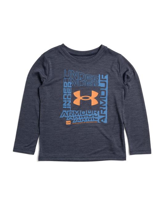 UNDER ARMOUR Little Boys Logo Frame Twist Tech Long Sleeve Tee