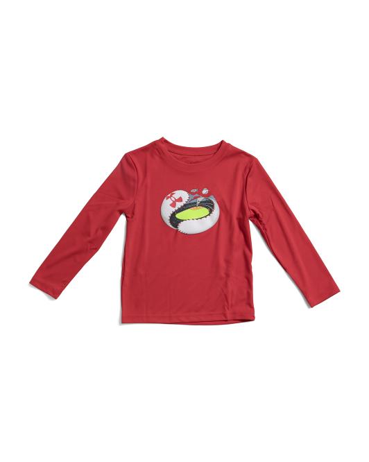 UNDER ARMOUR Little Boys Baseball Unravel Tech Long Sleeve Tee