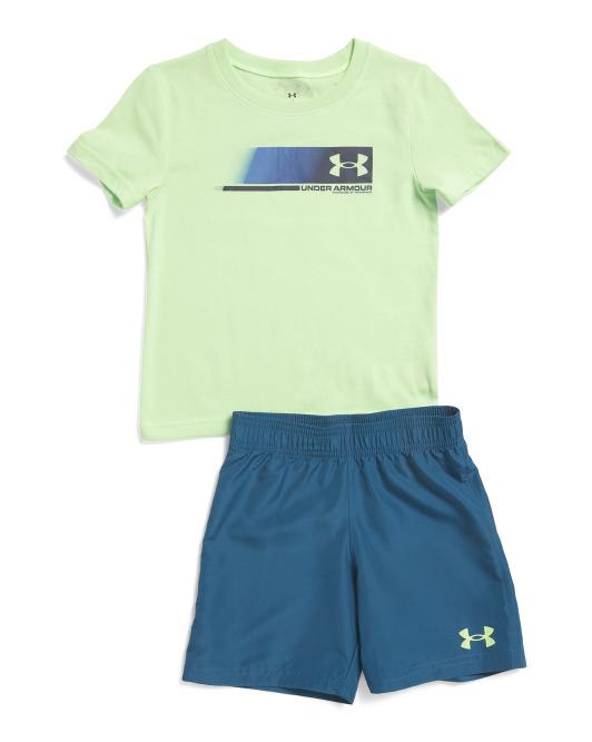 UNDER ARMOUR Little Boys 2pc Short Sleeve Tee And Shorts Set