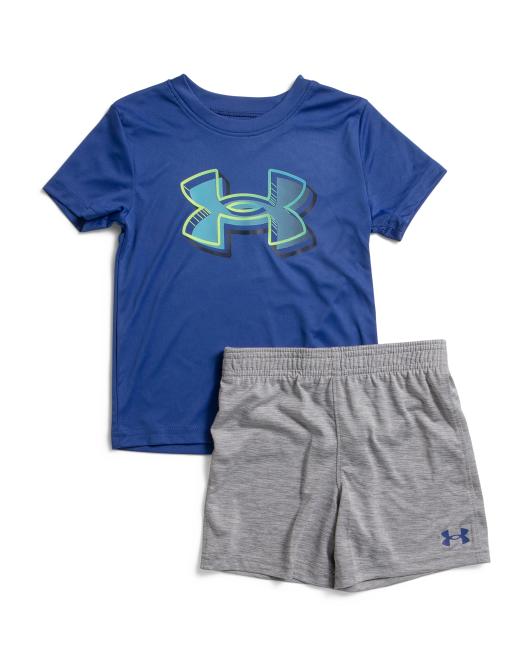 UNDER ARMOUR Toddler Boys 2pc Pop Out Logo Shorts Set