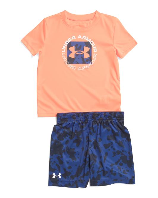 UNDER ARMOUR Toddler Boys Tech Printed Shirt And Shorts Set