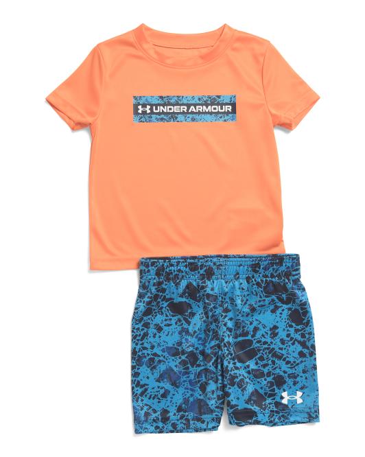 UNDER ARMOUR Toddler Boys Tech Printed Shirt And Shorts Set