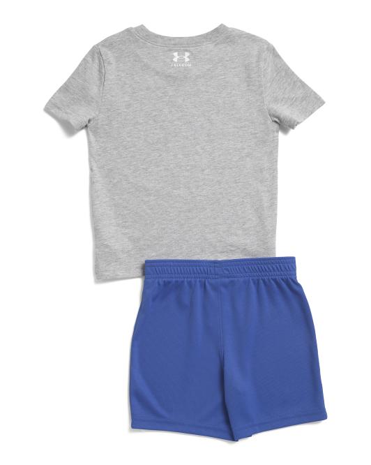 UNDER ARMOUR Toddler Boys 2pc Flag Logo Shorts Set