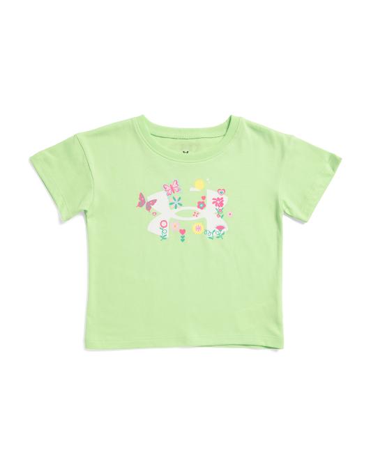 UNDER ARMOUR Toddler Girls Floral Logo Tee
